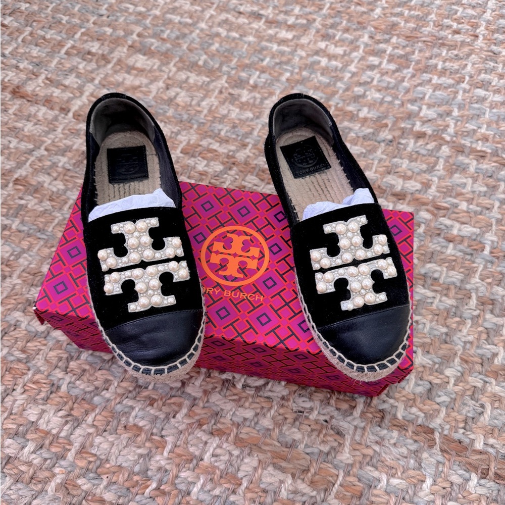 Tory Burch Peal Logo Flat Espadrilles